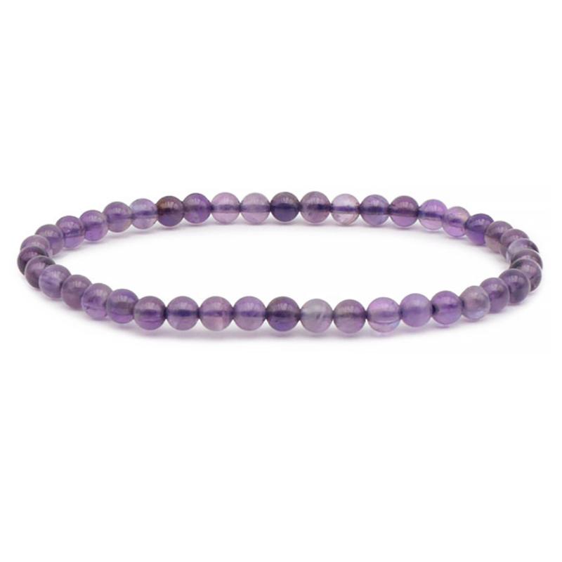 Bracelet améthyste Brésil A (boules 3-4mm)