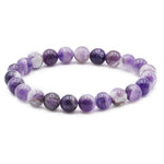 Bracelet améthyste rubanée Brésil AA (boules 7-8mm)
