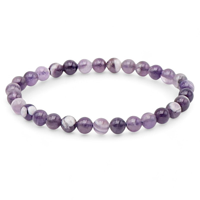 Bracelet améthyste rubanée Brésil AA (boules 5-6mm)