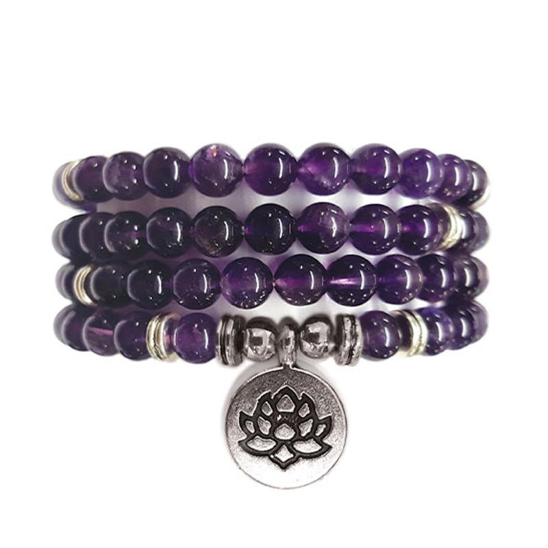 Bracelet/collier améthyste boules 6mm (perles d'éternité)