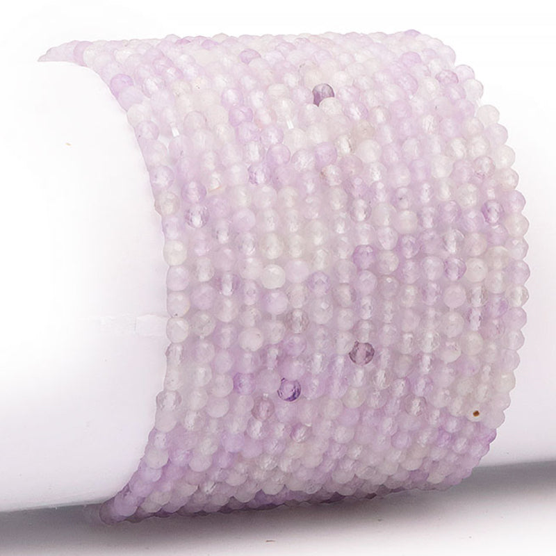 Bracelet améthyste lavande Brésil A (perles facettées 3mm)