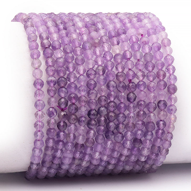 Bracelet améthyste Brésil A (perles facettées 3-4mm)