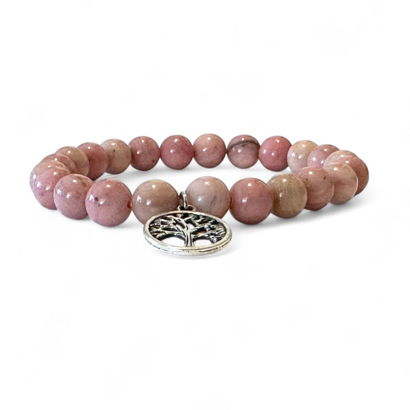 Bracelet arbre de vie rhodonite Australie A (boules 7-8mm)