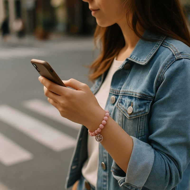 Bracelet arbre de vie rhodonite Australie A (boules 7-8mm)