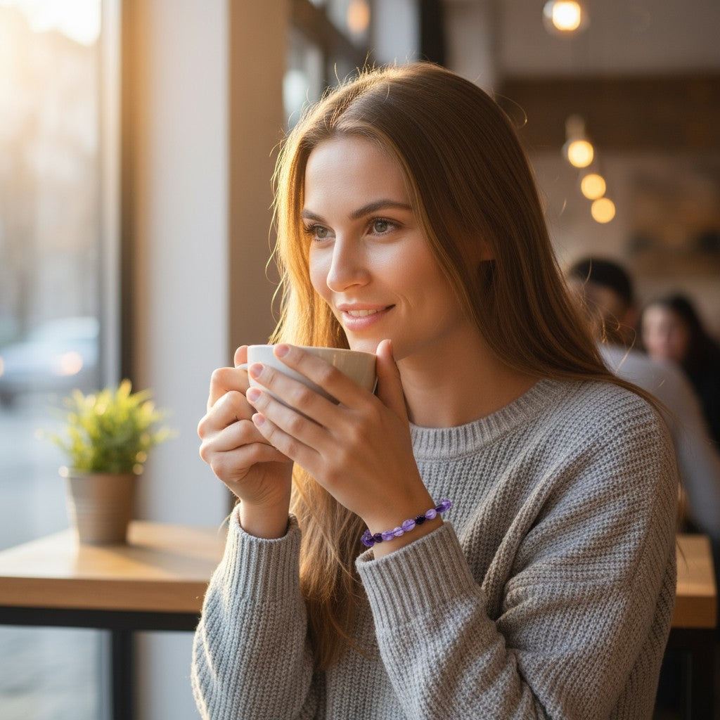 Bracelet améthyste Brésil AA (grains 5-7mm)