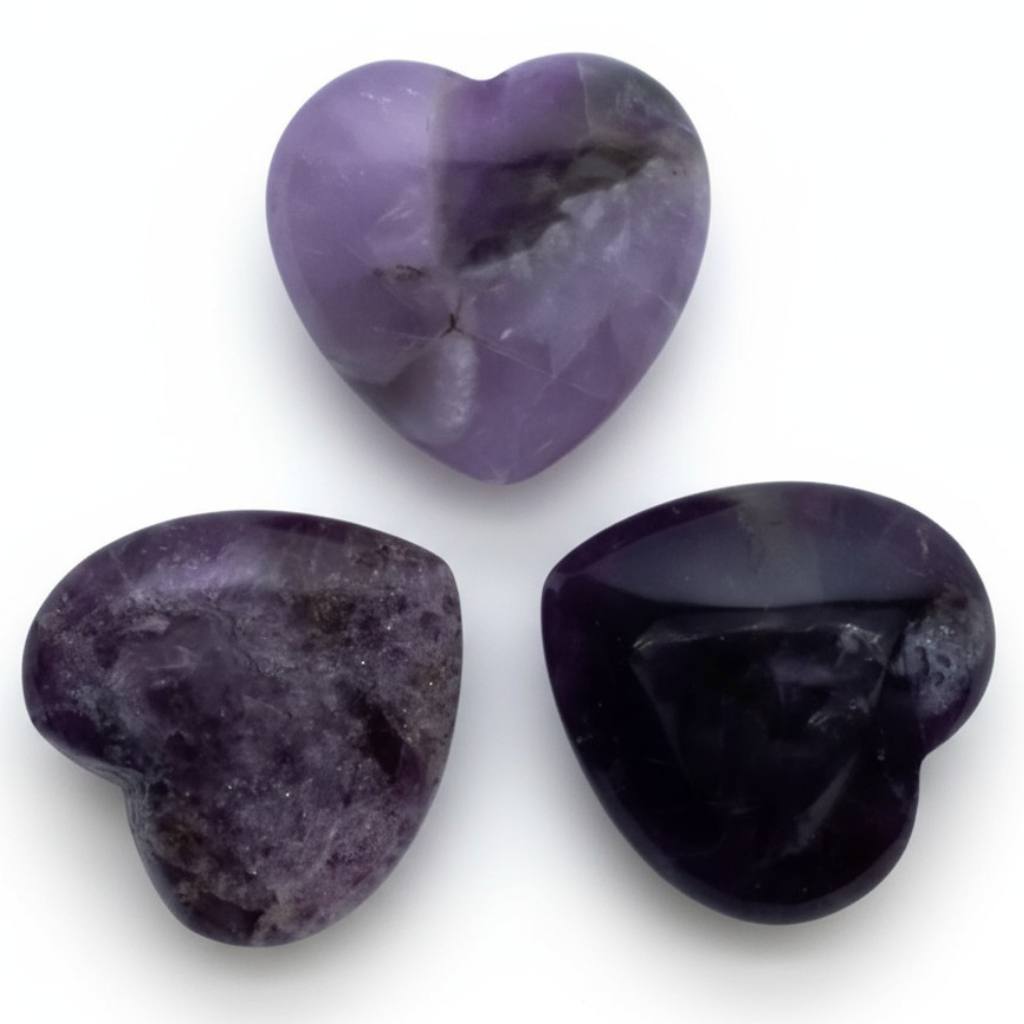 Coeur améthyste fantôme Brésil AA 30mm