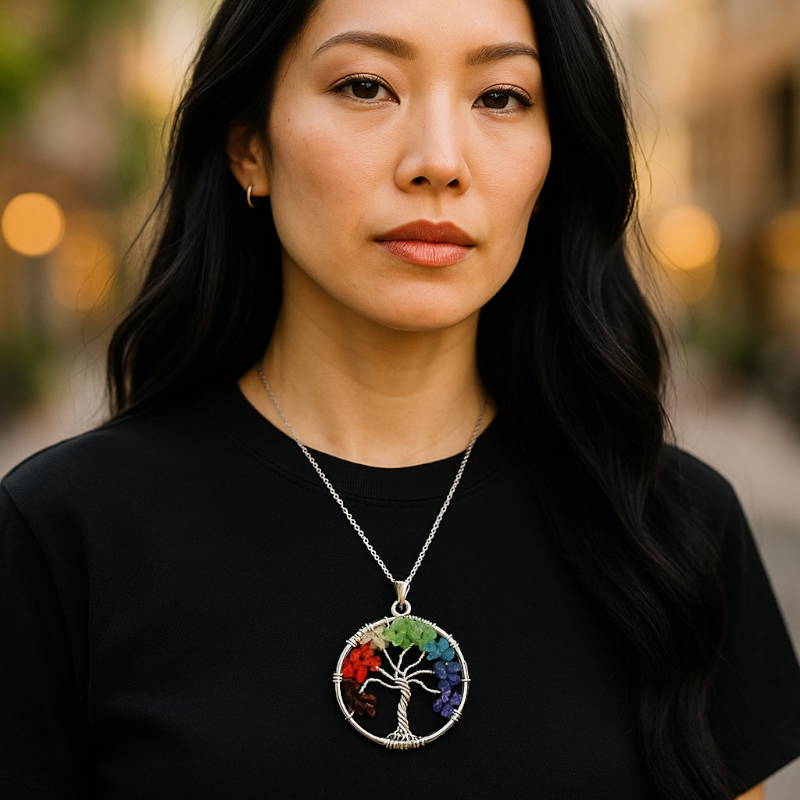 Pendentif 7 chakras "arbre de vie"