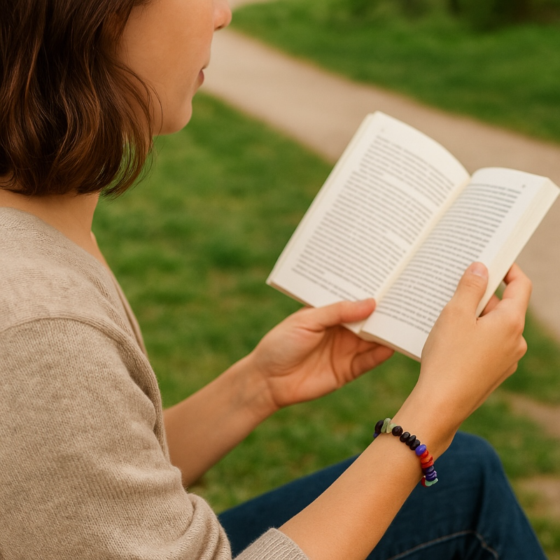 Bracelet 7 chakras A (perles baroques) - modèle 1