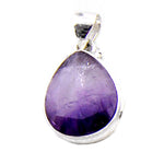 Pendentif améthyste rubanée Brésil AA argent 925