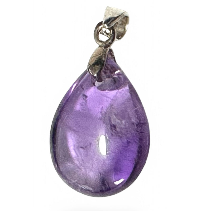 Pendentif améthyste goutte Brésil A argent 925