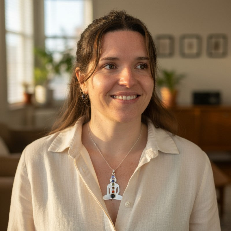 Pendentif bouddha 7chakras argent 925