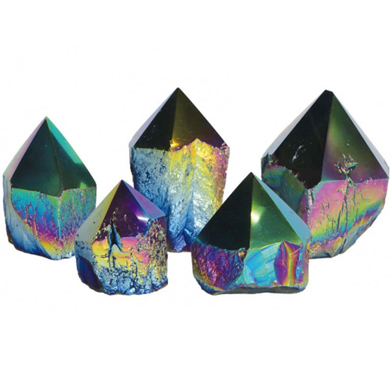 Pointe améthyste arc en ciel Brésil semi polie A+